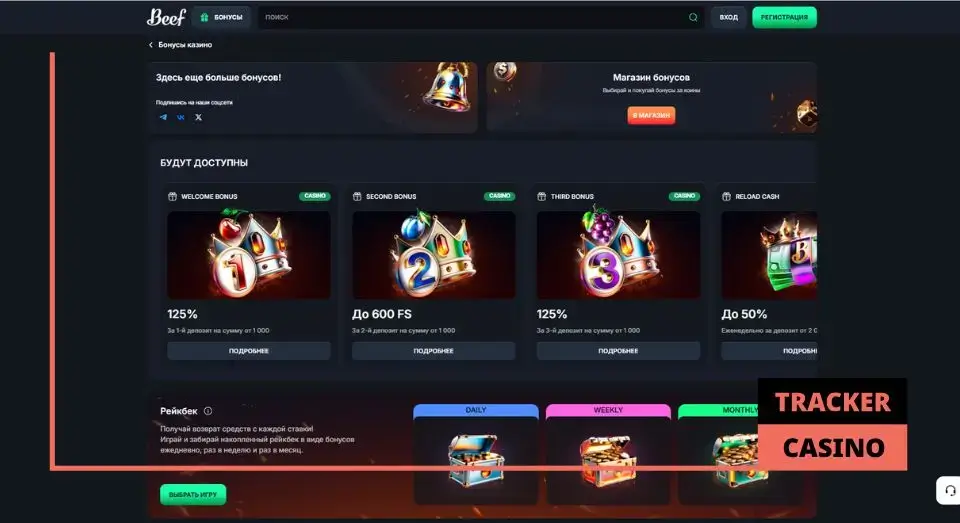 Beef casino обзор: бонусы и промо