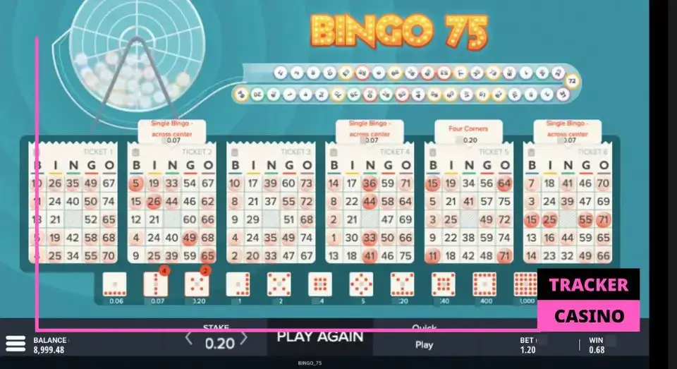 Бинго 75: выигрышные комбинации и джекпот