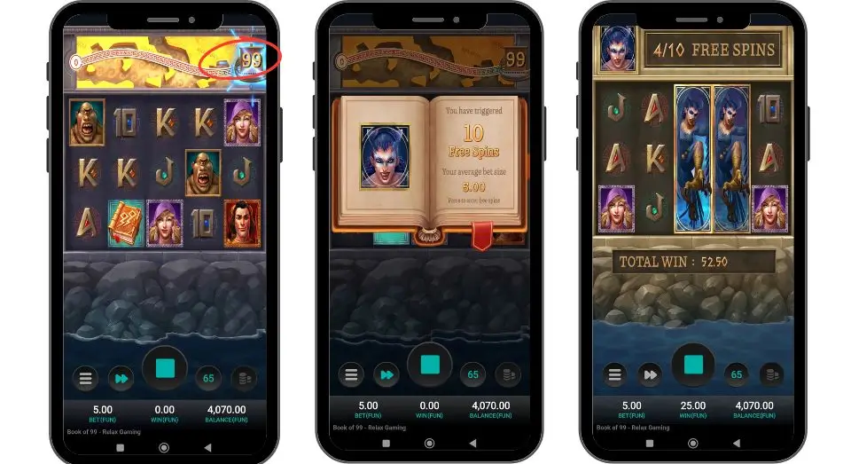 Бонусные функции слота Бук оф 99