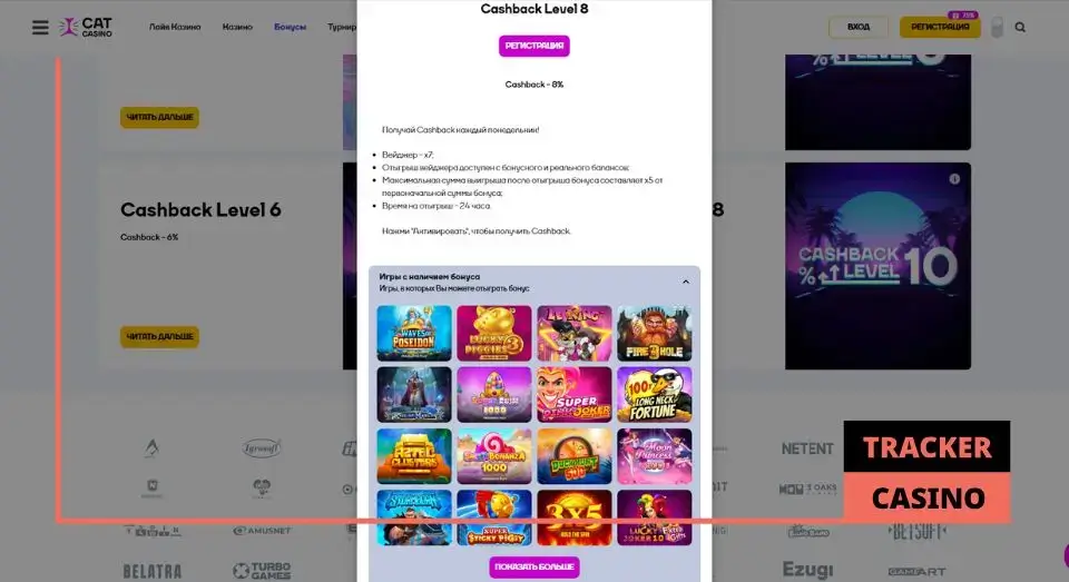 Что представляет собой кэшбэк в Cat casino