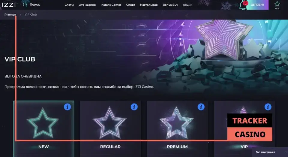 Izzi casino программа лояльности: статусы