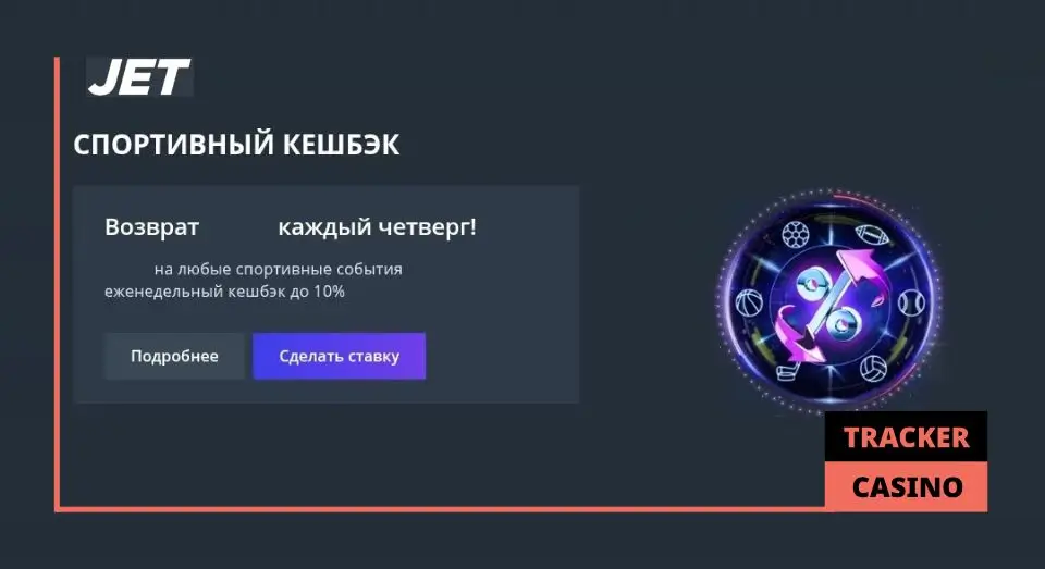 Условия начисления кэшбэка в Jet casino